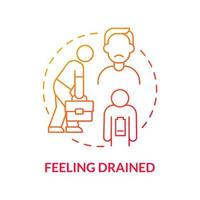 Emotional fatigue concept icon. Toxicity at workplace. Office worker without energy. Unpleasant working environment. Burnout abstract idea thin line illustration. Vector isolated outline color drawing