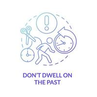 Dwelling on past problem concept icon. Recalling old failures. Negative relationships experience. Self demotivation abstract idea thin line illustration. Vector isolated outline color drawing