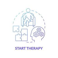 Start psychotherapy concept icon. Recover after abuse. End toxic relationships. Individual emotional healing abstract idea thin line illustration. Vector isolated outline color drawing