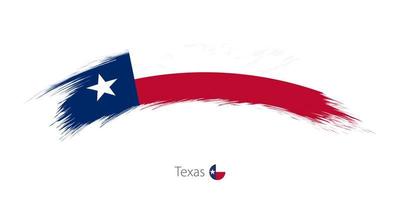 bandera de texas en trazo de pincel grunge redondeado. vector