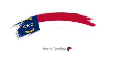 bandera de carolina del norte en un trazo de pincel redondeado. vector