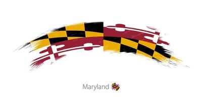 bandera de maryland en trazo de pincel grunge redondeado. vector