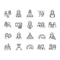 Business Women line icons vector design
