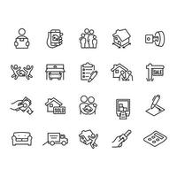 Home Buying line icons vector design