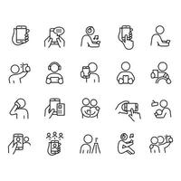 Smartphones line icons vector design