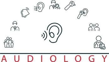 audiology icons vector design