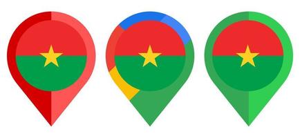 flat map marker icon with burkina faso flag isolated on white background vector