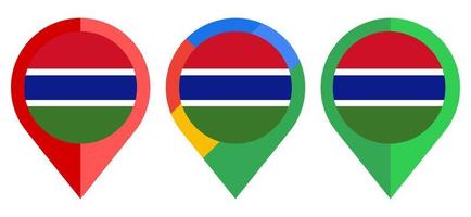 flat map marker icon with gambia flag isolated on white background vector