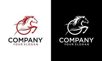 Vector image of horse drawing design with a white background. elegant jumping horse logo. Illustration of line art of horse riding with jockey. Can be used for logos for horse farms.