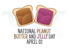 vector graphic of national peanut butter and jelly day good for national peanut butter and jelly day celebration. flat design. flyer design.flat illustration.