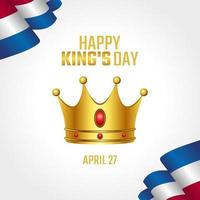 vector graphic of happy king's day good for king's day celebration. flat design. flyer design.flat illustration.