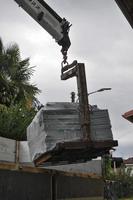 forklift with heavy load photo