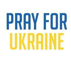 Pray For Ukraine Symbol Emblem Flag Abstract Vector Design