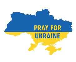 Pray For Ukraine Symbol Emblem With Flag Map Abstract Vector Design