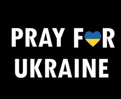 oren por el emblema del símbolo del corazón de ucrania con diseño de vector abstracto de bandera blanco en fondo negro