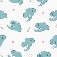 lindo patrón sin costuras con elefante bebé. impresión infantil creativa. genial para tela, textil. ilustración vectorial vector