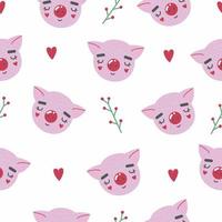 Cute seamless pattern with baby pig. creative childish print. Creat for fabric, textile. Vector illustration.