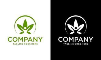 Healthy People and Cannabis Leaf logo design, Healthy People and Cannabis Leaf logo design. Marijuana log vector
