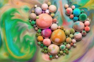 Macro photography of colorful bubbles photo