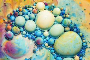 Macro photography of colorful bubbles photo