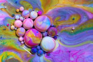 Macro photography of colorful bubbles photo