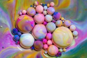 Macro photography of colorful bubbles photo