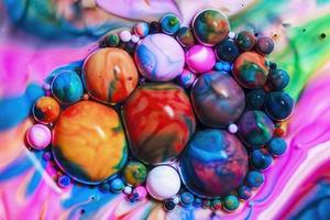 Macro photography of colorful bubbles photo