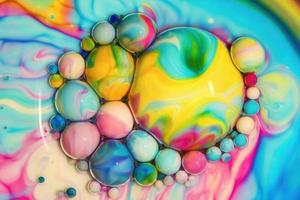 Macro photography of colorful bubbles photo