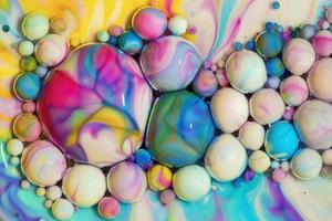 Macro photography of colorful bubbles photo