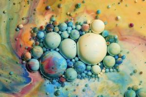 Macro photography of colorful bubbles photo