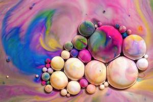 Macro photography of colorful bubbles photo