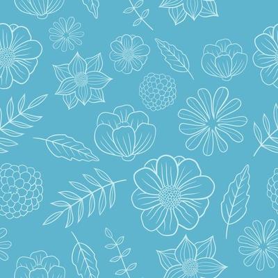 Blue Flower Pattern Vector Art, Icons, and Graphics for Free Download