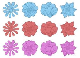 Flower set vector design illustration isolated on white background