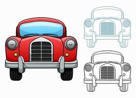 ilustración de diseño de vector de coche retro antiguo aislado sobre fondo blanco