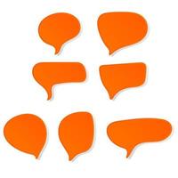 Set of cartoon doodle speech bubbles, balloons isolated on white background. vector