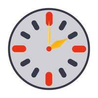 Cartoon clock in flat style isolated on white background. Watch icon. Time concept. vector