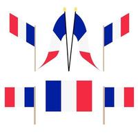 bandera del día de la bastilla conjunto aislado sobre fondo blanco. 14 de julio, bandera de francia. vector