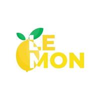 Unique lemon logo overlapping with lemon text vector