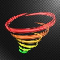 Abstract multicolor tornado line of light, isolated and easy to edit. Vector Illustration