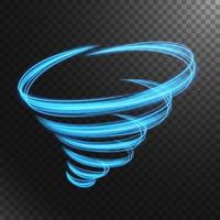 Abstract blue tornado line, isolated and easy to edit. Vector Illustration