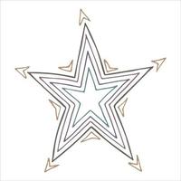 Vector hand drawn star illustration. Cute colorful doodle isolated on white background. For print, web, greeting card, design, decor.