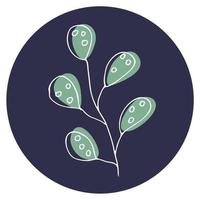 Vector icon and emblem for social media story highlight covers. Design templates for bloggers, photographers and designers. Abstract minimal circle backgrounds with nature leaves.