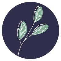 Vector icon and emblem for social media story highlight covers. Design templates for bloggers, photographers and designers. Abstract minimal circle backgrounds with nature leaves.