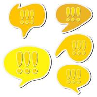 Yellow sticker speech bubble with exclamation mark vector