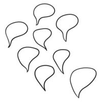 Set of cartoon doodle speech bubbles, balloons isolated on white background. vector