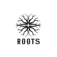 Unique tree root circle logo design illustration design template vector