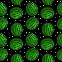 Vector watermelon background with black seeds. Seamless watermelons pattern. Vector background with watermelon slices. Vector seamless pattern of fruit watermelon