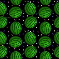 Vector watermelon background with black seeds. Seamless watermelons pattern. Vector background with watermelon slices. Vector seamless pattern of fruit watermelon