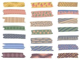 Set of cute washi tape collection natural color vector