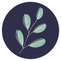 Vector icon and emblem for social media story highlight covers. Design templates for bloggers, photographers and designers. Abstract minimal circle backgrounds with nature leaves.